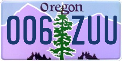 OR license plate 006ZUU