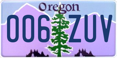 OR license plate 006ZUV