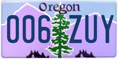 OR license plate 006ZUY