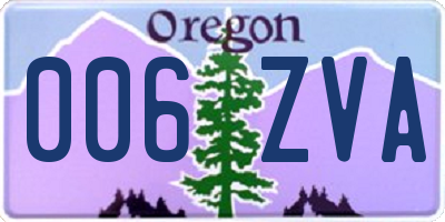 OR license plate 006ZVA