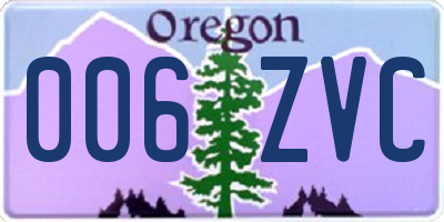 OR license plate 006ZVC