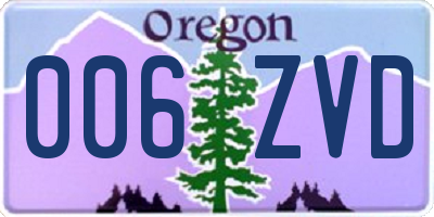 OR license plate 006ZVD