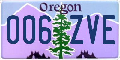 OR license plate 006ZVE