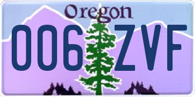 OR license plate 006ZVF