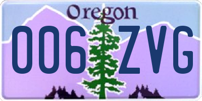 OR license plate 006ZVG