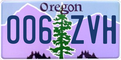 OR license plate 006ZVH