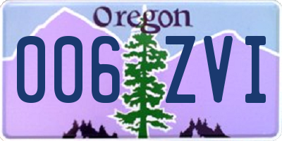 OR license plate 006ZVI