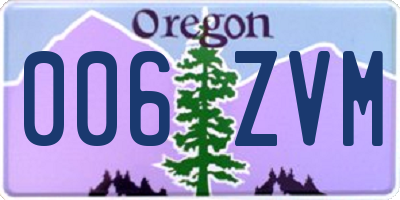 OR license plate 006ZVM
