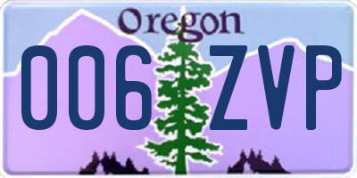 OR license plate 006ZVP