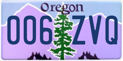 OR license plate 006ZVQ