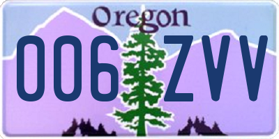 OR license plate 006ZVV