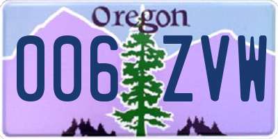 OR license plate 006ZVW