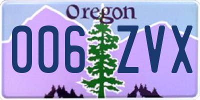 OR license plate 006ZVX