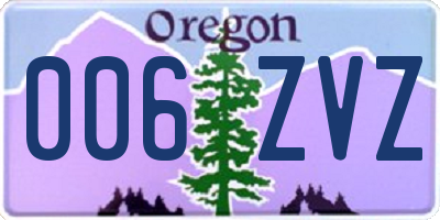 OR license plate 006ZVZ