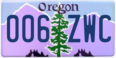 OR license plate 006ZWC