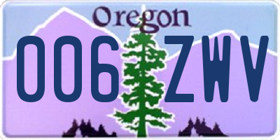 OR license plate 006ZWV