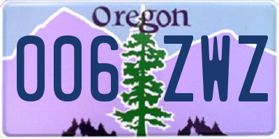 OR license plate 006ZWZ
