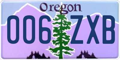 OR license plate 006ZXB