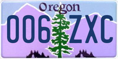 OR license plate 006ZXC