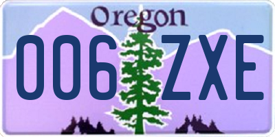 OR license plate 006ZXE