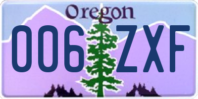 OR license plate 006ZXF