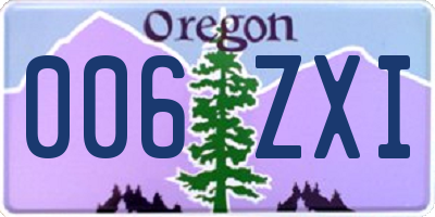 OR license plate 006ZXI