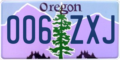 OR license plate 006ZXJ