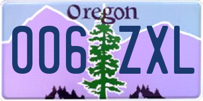 OR license plate 006ZXL