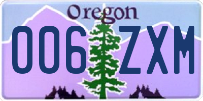 OR license plate 006ZXM
