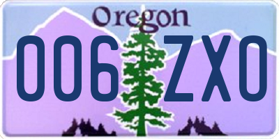 OR license plate 006ZXO