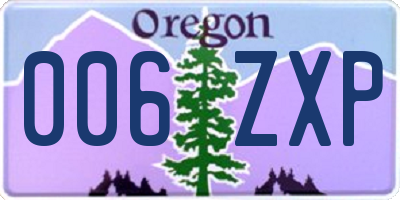 OR license plate 006ZXP