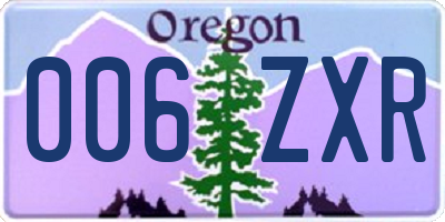 OR license plate 006ZXR