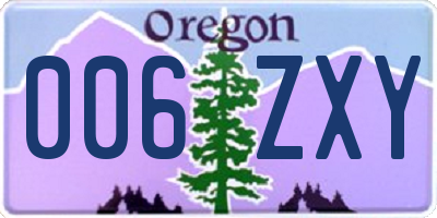 OR license plate 006ZXY