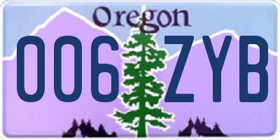 OR license plate 006ZYB