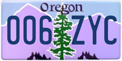 OR license plate 006ZYC