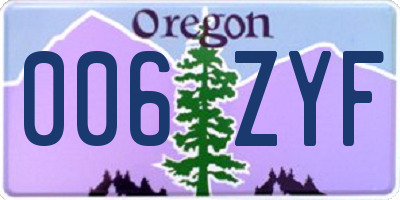 OR license plate 006ZYF