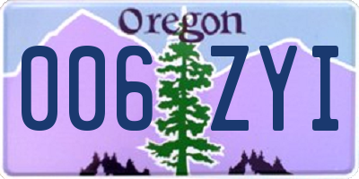 OR license plate 006ZYI