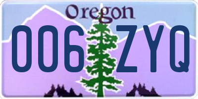 OR license plate 006ZYQ