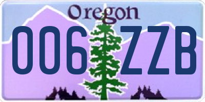 OR license plate 006ZZB