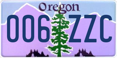 OR license plate 006ZZC