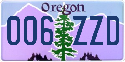 OR license plate 006ZZD