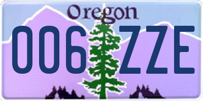 OR license plate 006ZZE