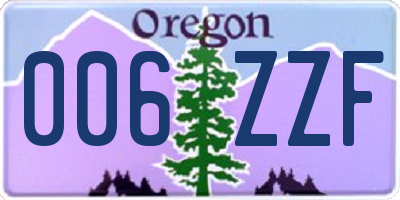 OR license plate 006ZZF