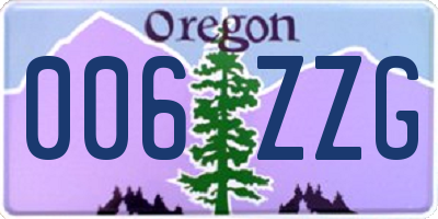 OR license plate 006ZZG