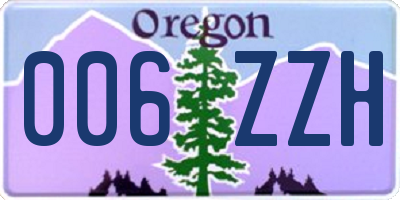 OR license plate 006ZZH