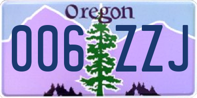 OR license plate 006ZZJ