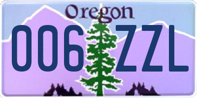 OR license plate 006ZZL