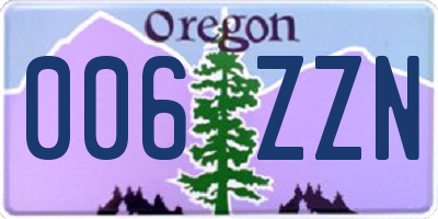 OR license plate 006ZZN