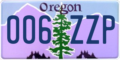 OR license plate 006ZZP