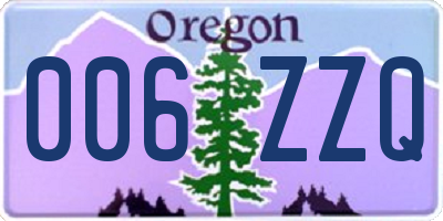OR license plate 006ZZQ